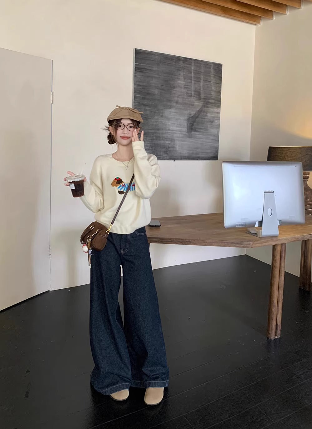 【tops】ゆったり長袖ニットセーターG23827