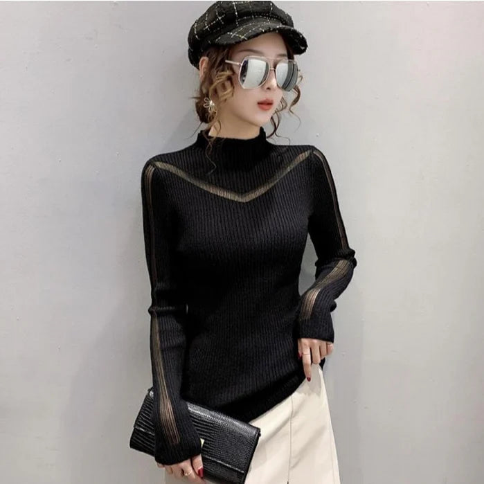 【tops】4色寒さ対策ニットセーターF8411