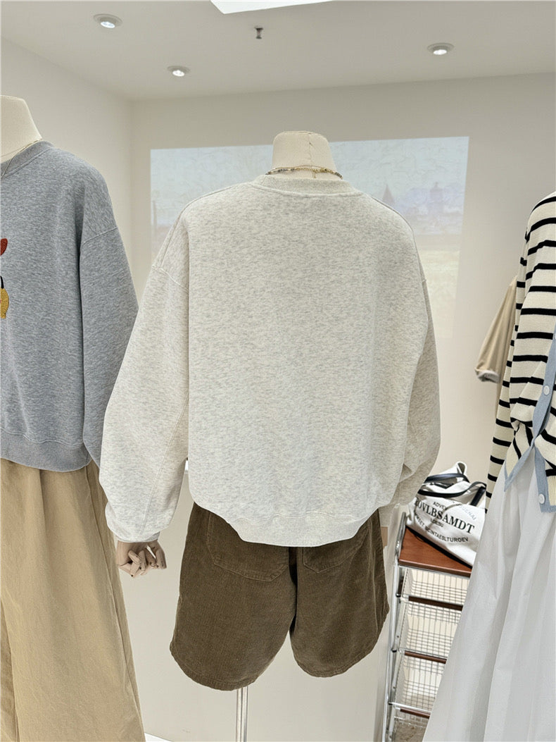 【tops】ラウンドネック薄手長袖パーカーG23896