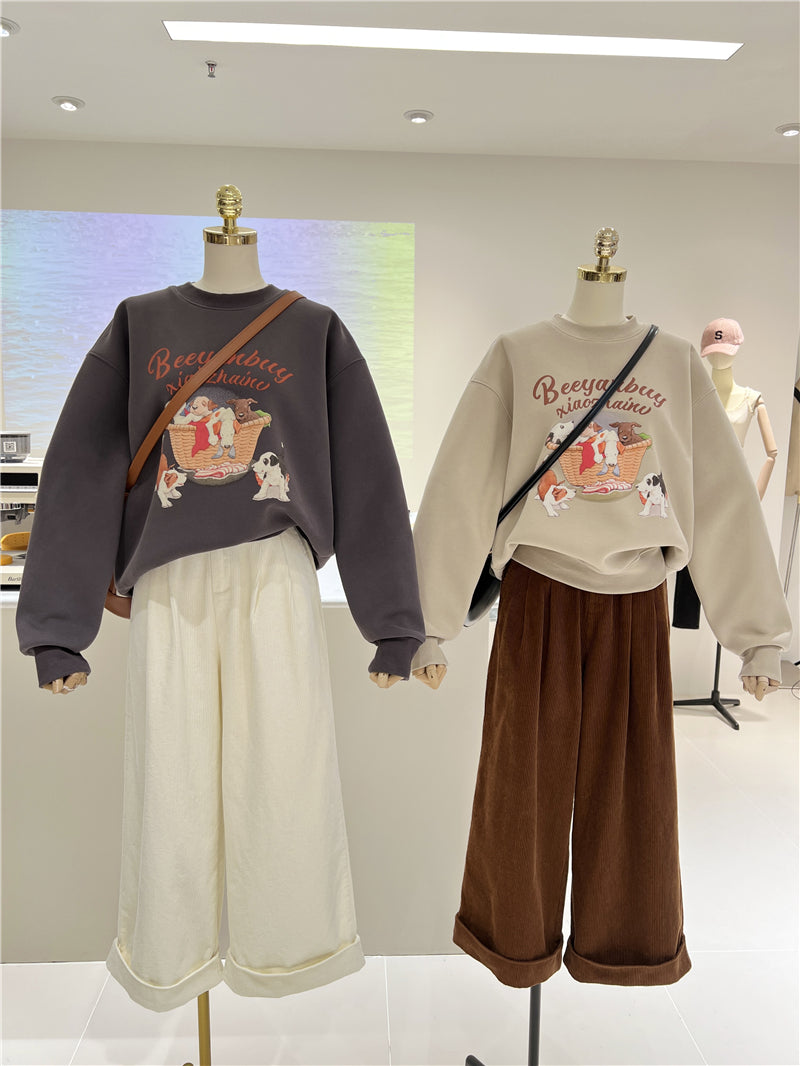 【tops】裏起毛厚手カートゥーンパーカーG23917