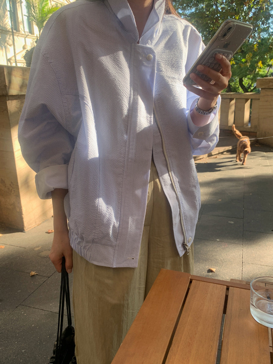 【outer】長袖ファスナーシャツコートG24000