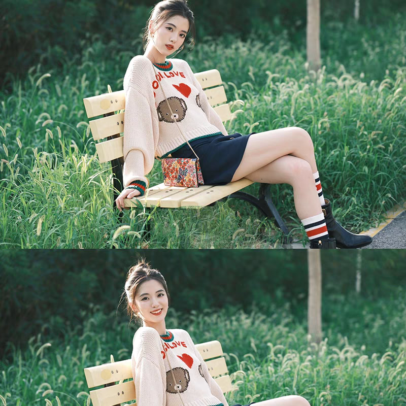 【tops】ラウンドネックニットセーターG24013