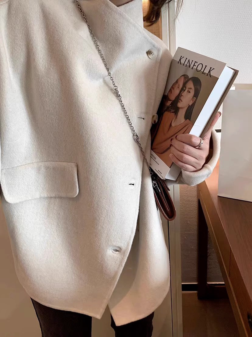 【outer】秋冬ラシャ生地ショート丈コートG24041