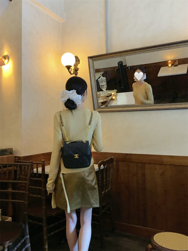 【tops】スリットニットトップスG24047