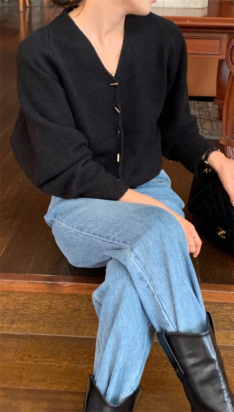 【outer】VネックニットカーディガンG24050