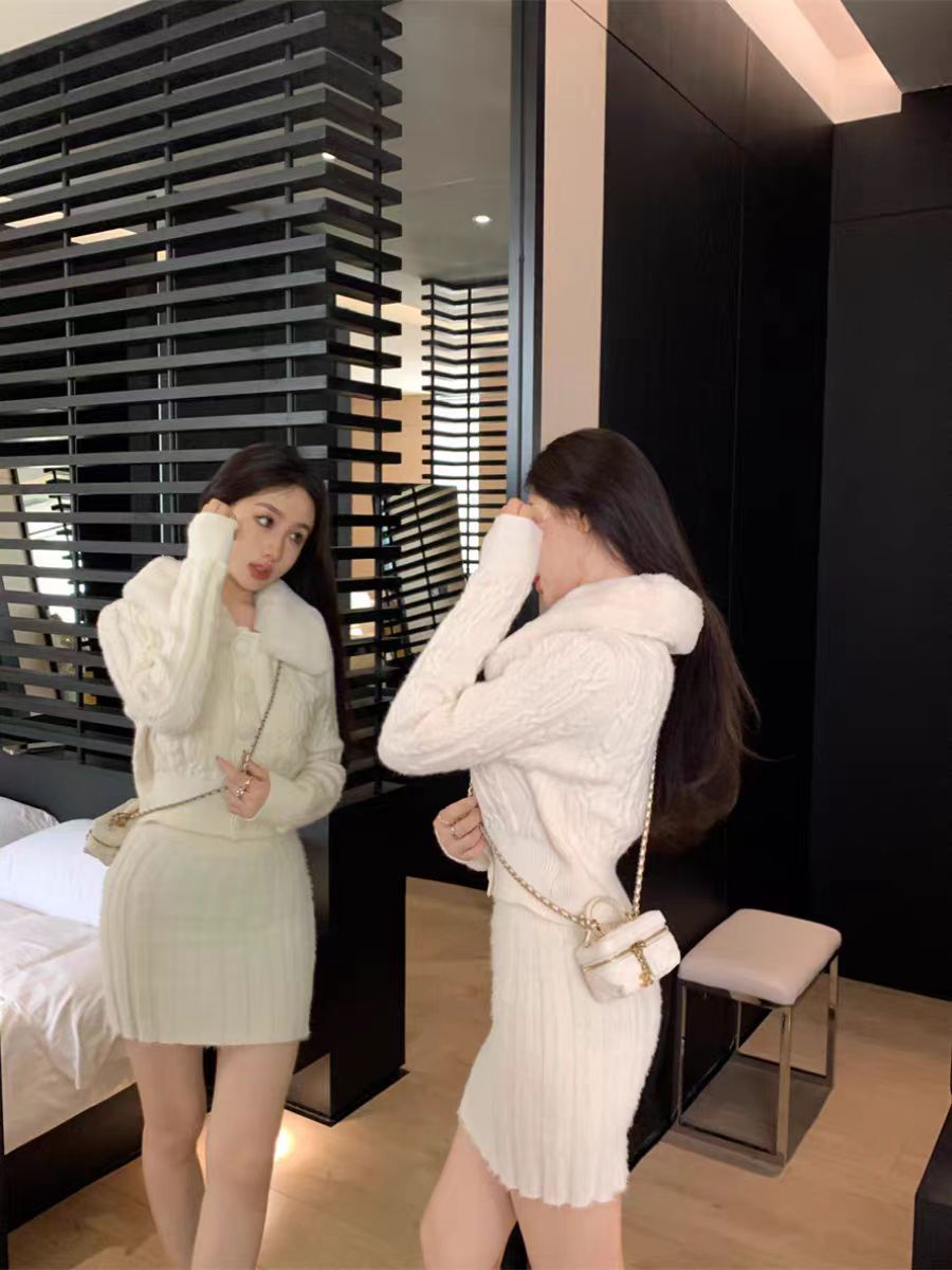 【tops】ファーゆったりニットセーターG24052