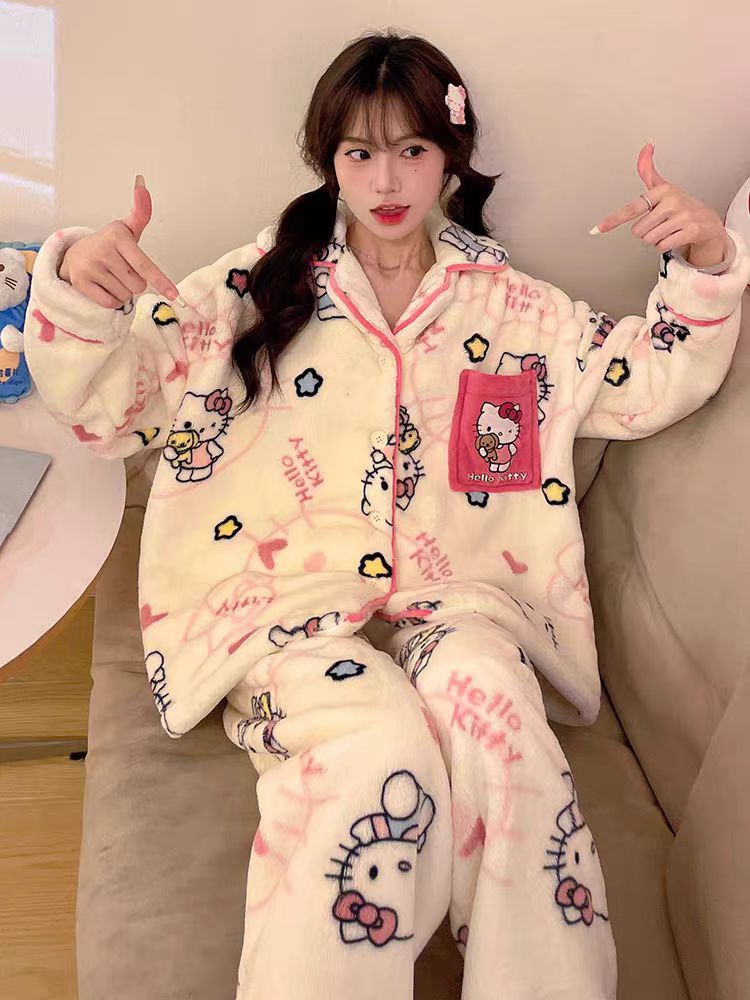 【ホーム・生活】秋冬厚手上下セットルームウェアパジャマG24054