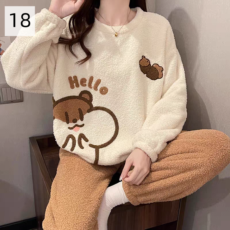 【ホーム・生活】秋冬厚手上下セットルームウェアパジャマG24066