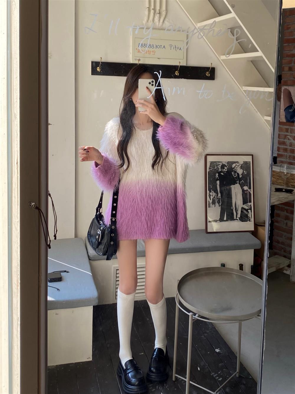 【tops】ゆったりグラデーション秋冬ニットセーターG24068