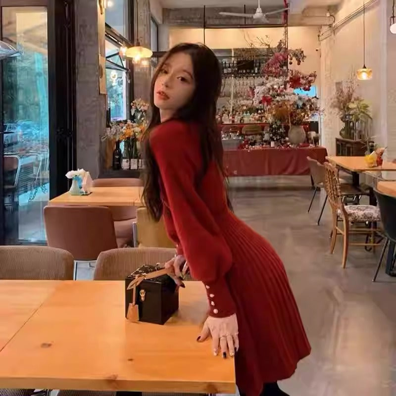 【dress】秋冬ニットワンピースG24073