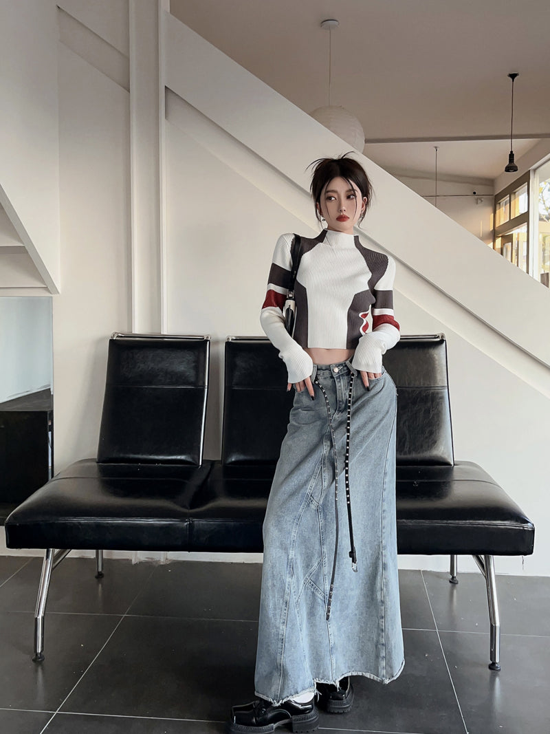 【tops】ハイネック秋冬長袖ニットG24104