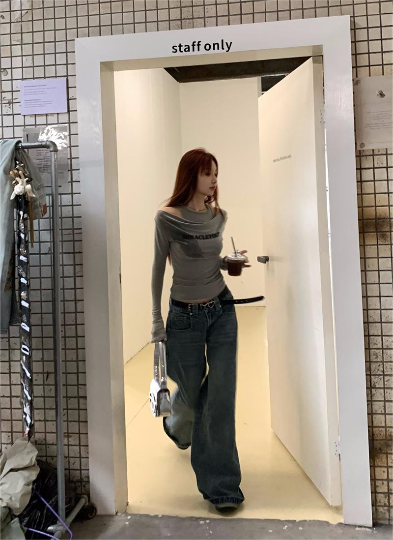 【tops】偽二つ切り替え長袖TシャツG24107