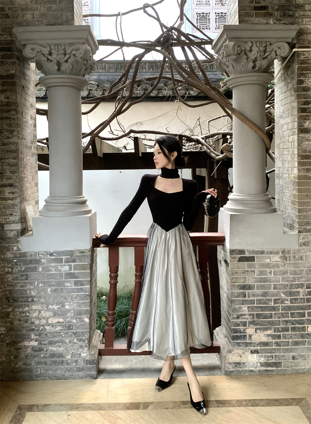 【dress】カラーマッチングデートワンピースG24130