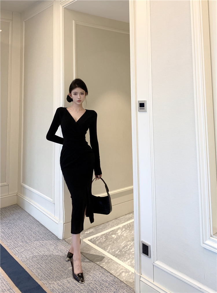 【dress】VネックニットワンピースG24131