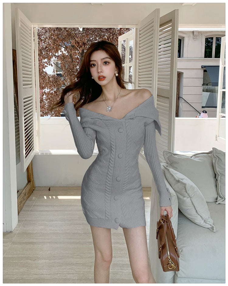 【dress】秋冬タイトニットワンピースG24155