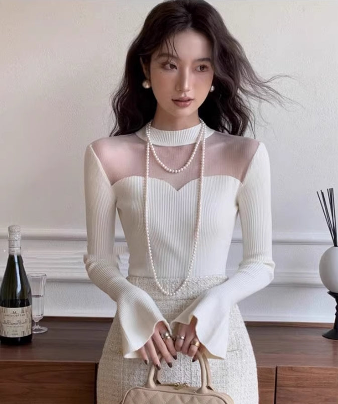 【tops】フレアスリーブニットセーターG24160