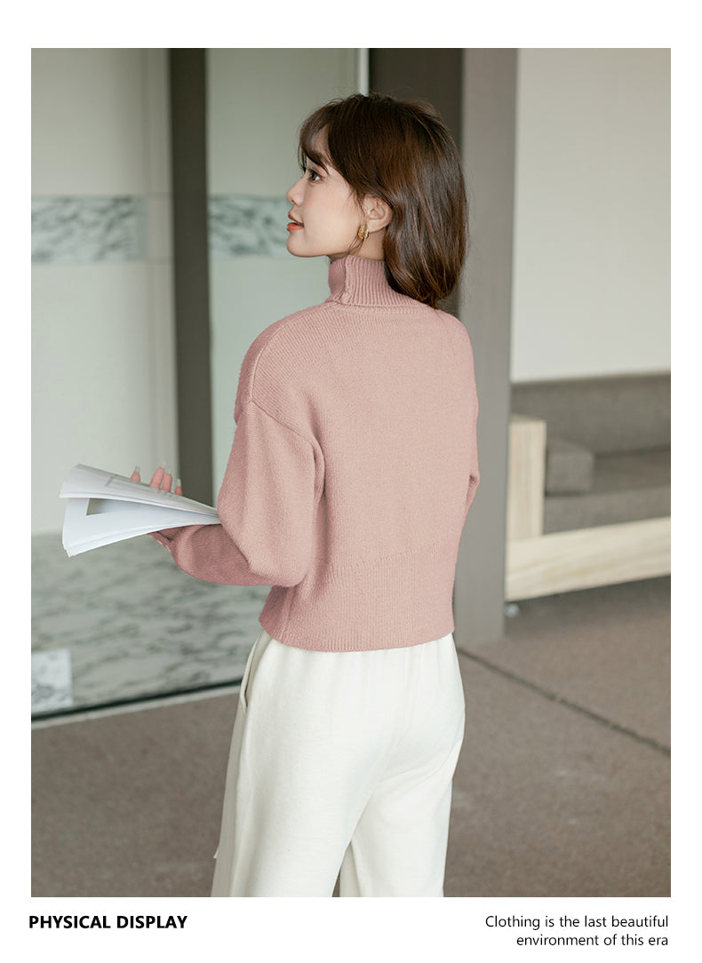 【tops】ハイネック長袖ニットセーターG24162