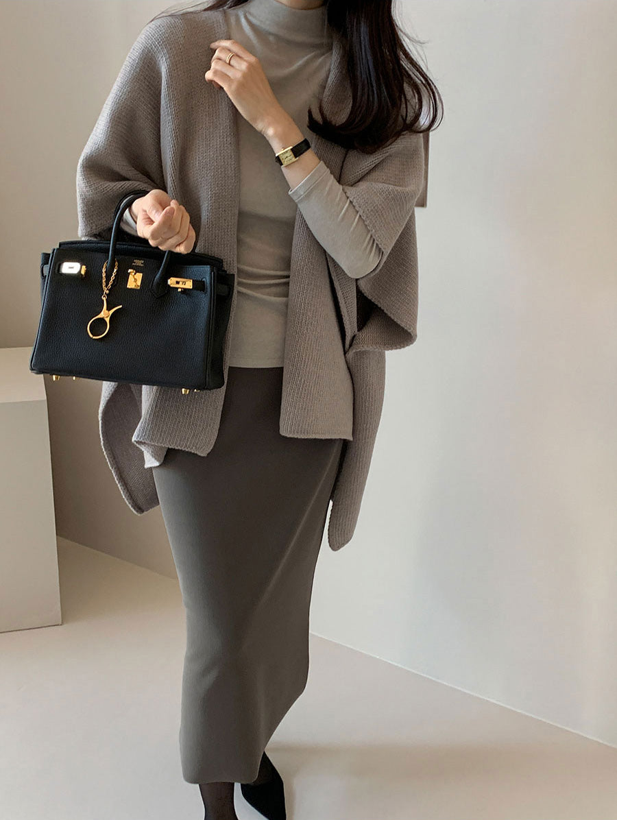 【outer】VネックニットコートG24182