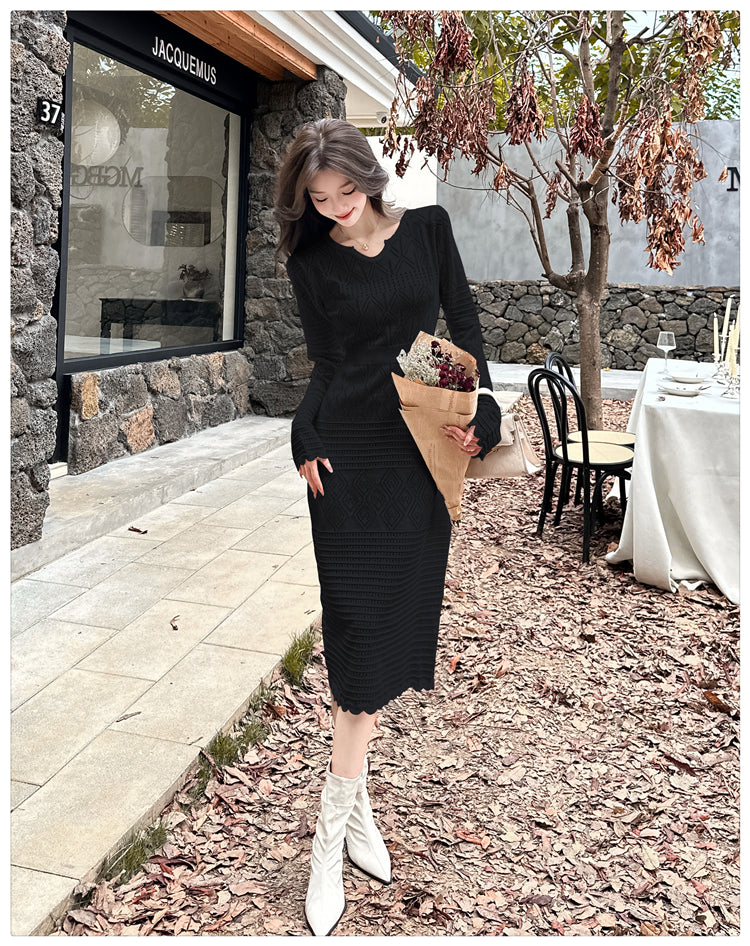 【dress】秋冬マーメイドニットワンピースG24191