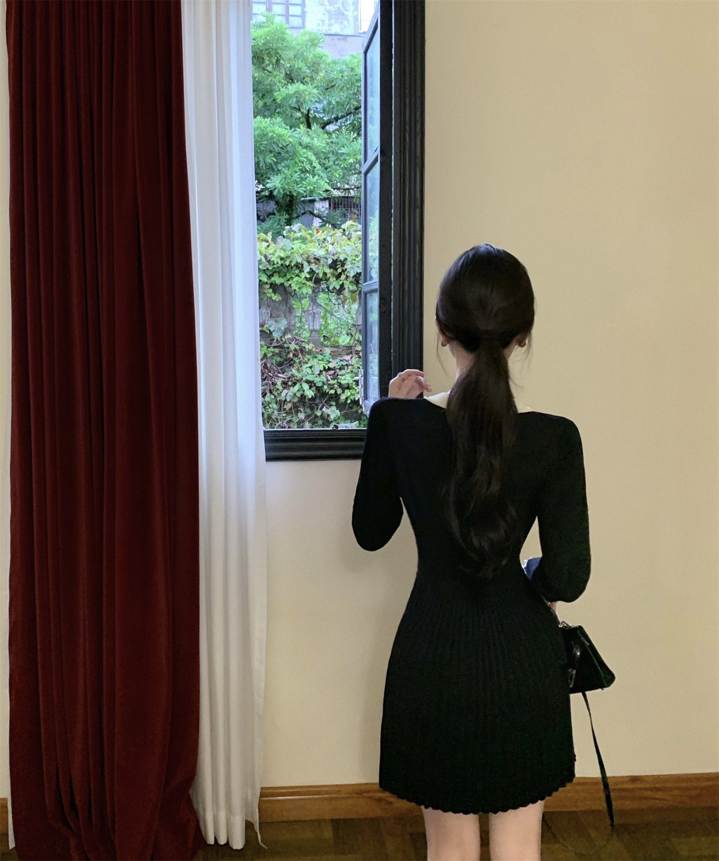 【dress】フランス風ビーズニットワンピースG24232