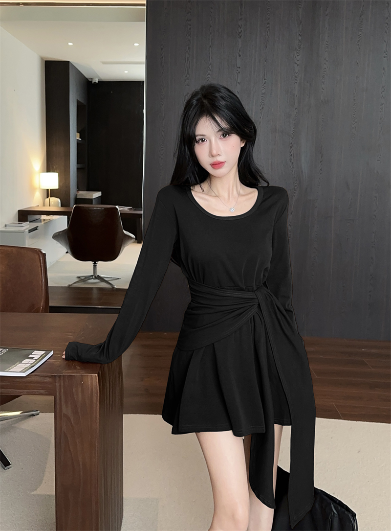 【dress】ラウンドネック切り替えワンピースG24241