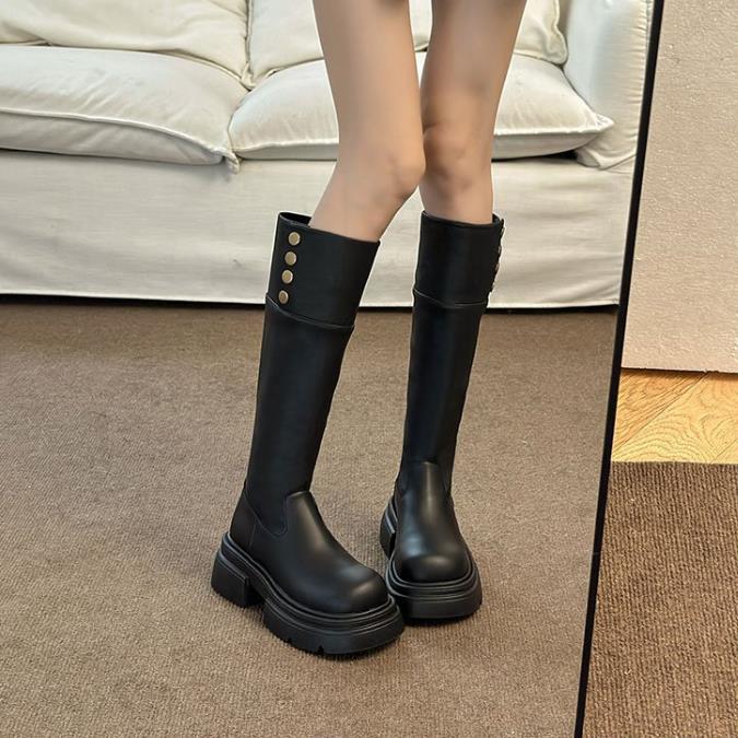 【shoes】2色厚底ブーツF8356