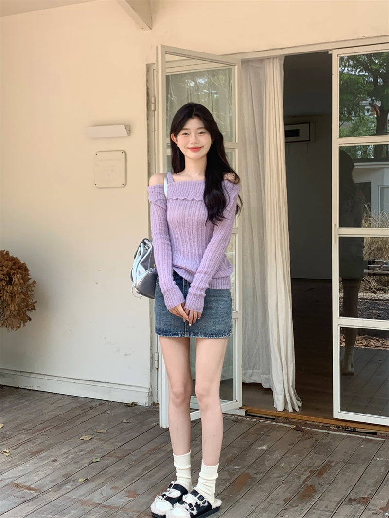 【tops】ゆったりオフショルダーニットG24288