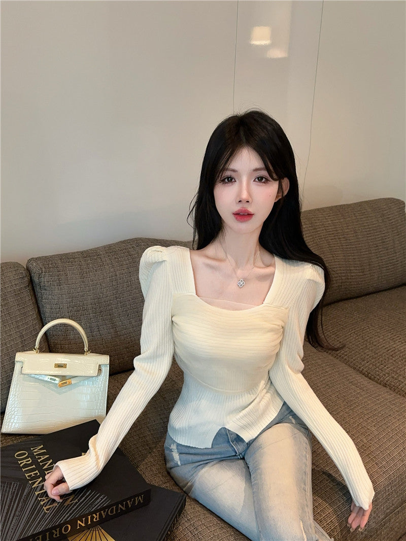 【tops】スクエアネック秋冬ニットG24293