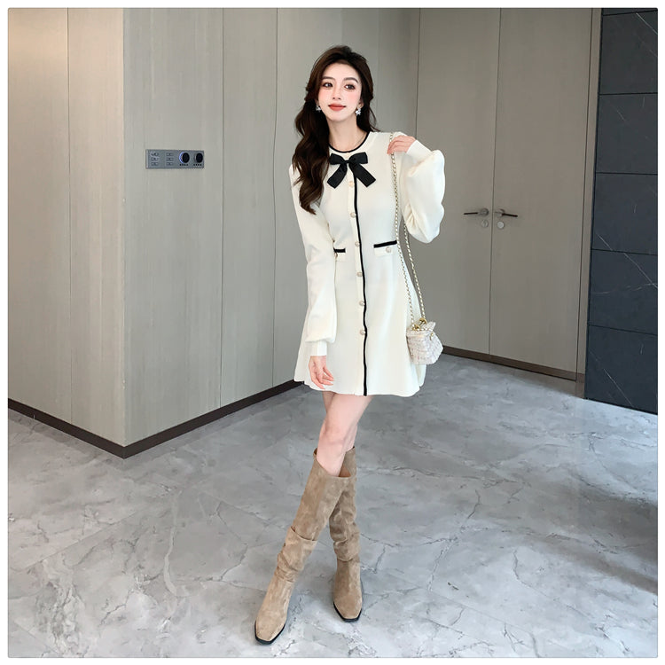 【dress】フランス風ニットワンピースG24319