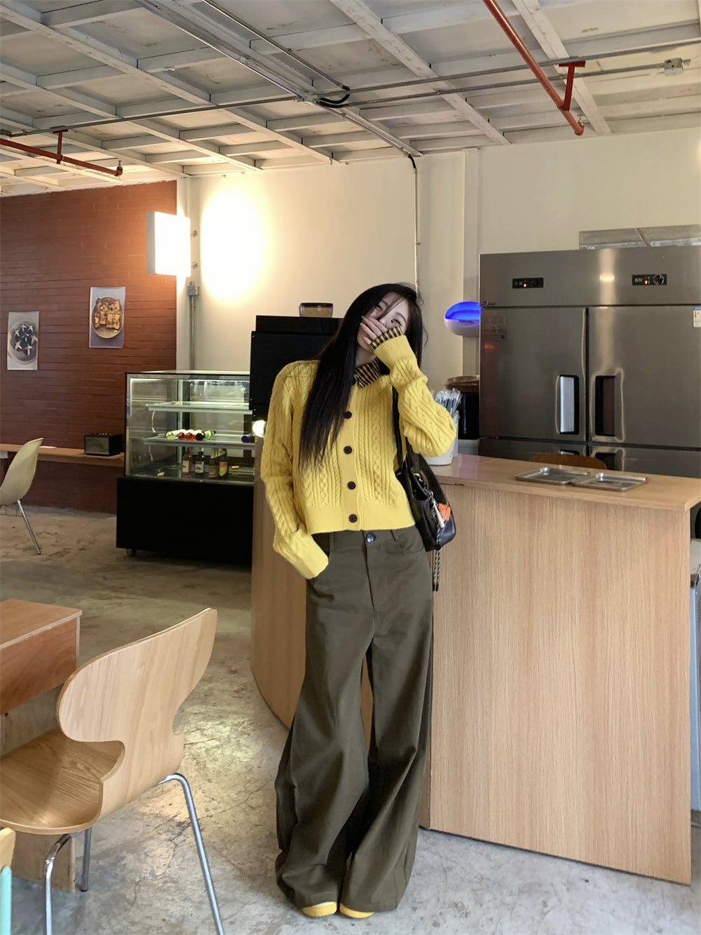 【tops】偽二つ切り替え長袖TシャツG24342