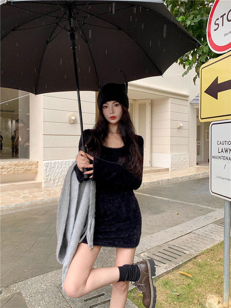 【dress】秋冬タイトニットワンピースG24361