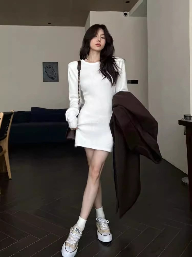 【dress】長袖タイトニットワンピースG24365