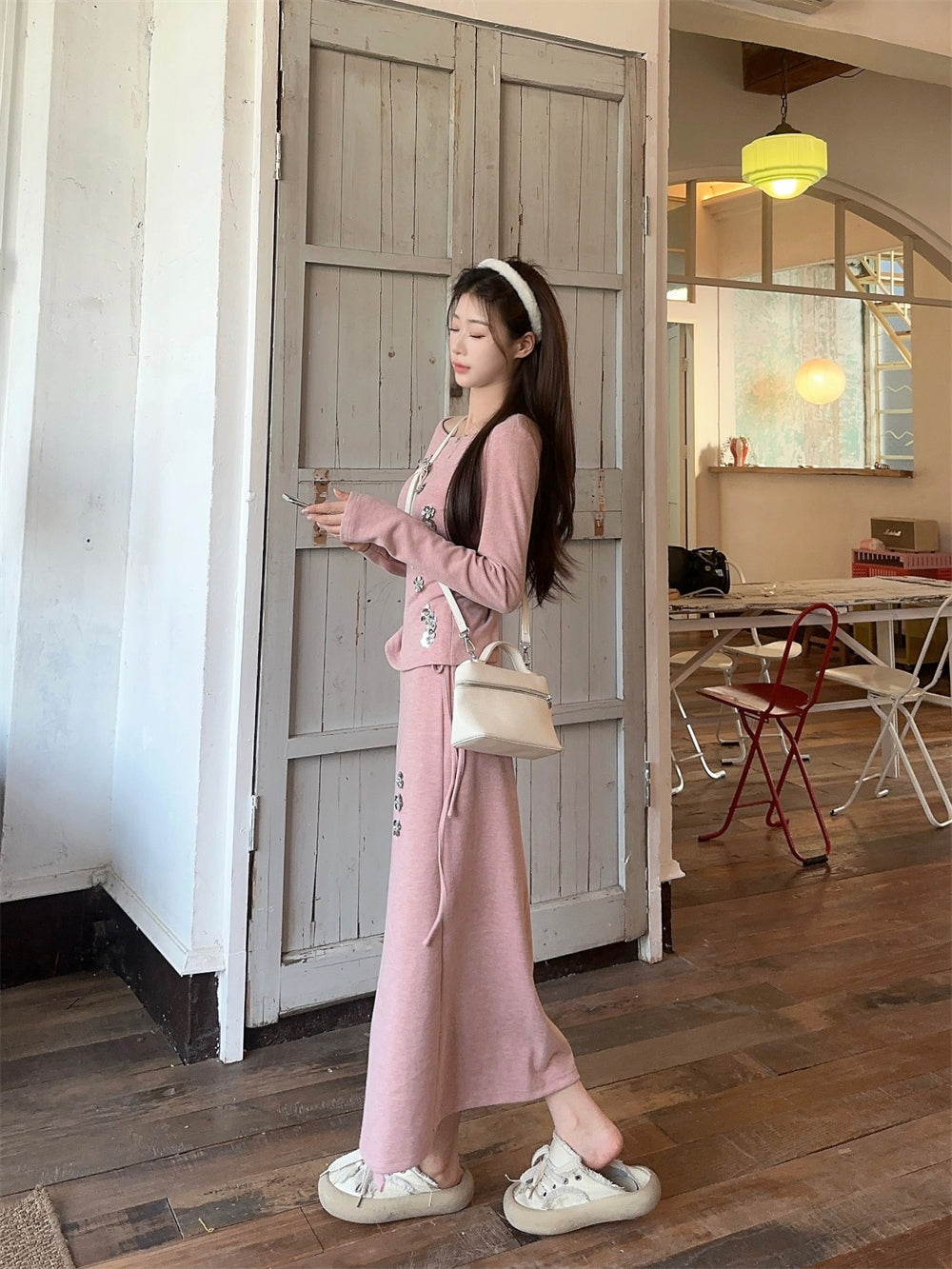 【set】ファッション長袖トップス+スカート2点セットG24390