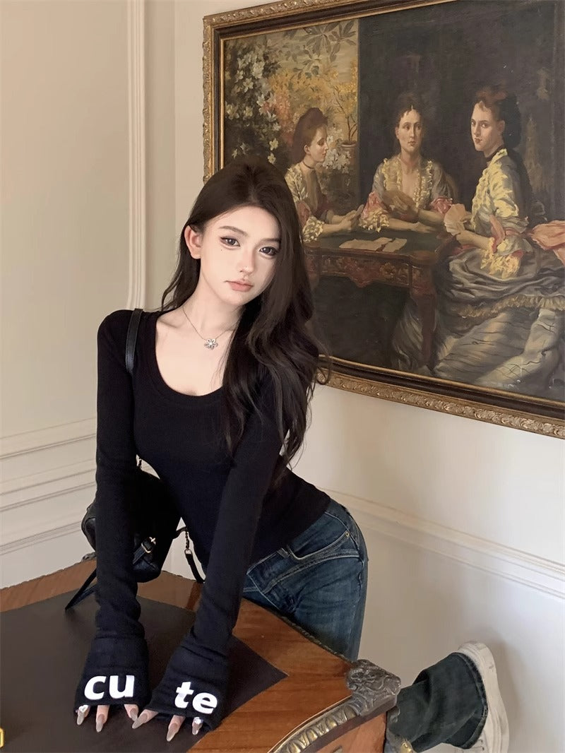 【tops】秋冬体型カバーTシャツG24398