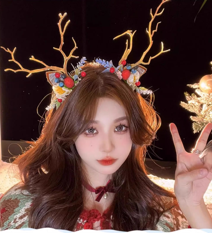 【小物】クリスマスカチューシャヘアアクセサリーG24410