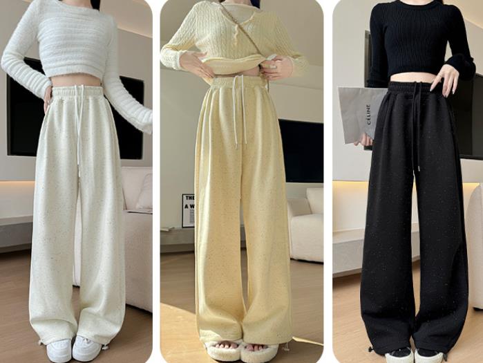 【bottoms】ドット柄ガウチョパンツF8404