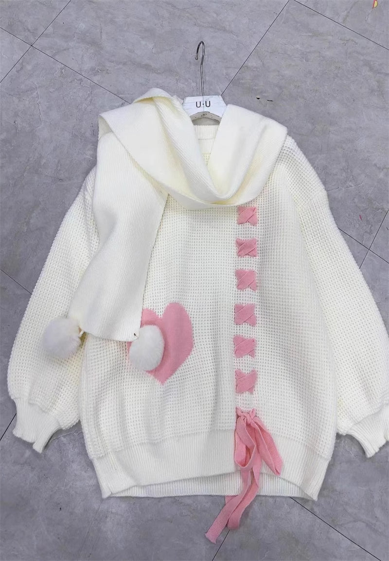 【tops】クリスマスゆったりラウンドネックニットセーターG24435