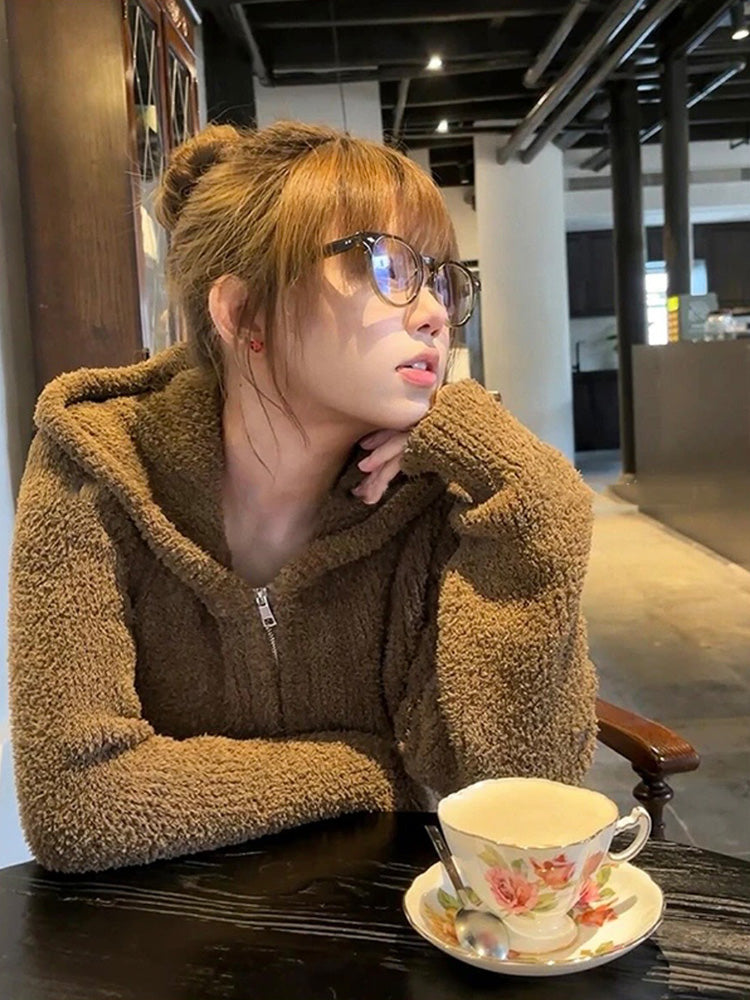 【outer】フード付き秋冬カーディガンG24449