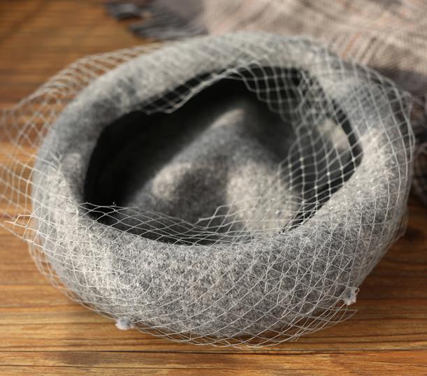 【小物】4色メッシュキラキラベレー帽子F8416