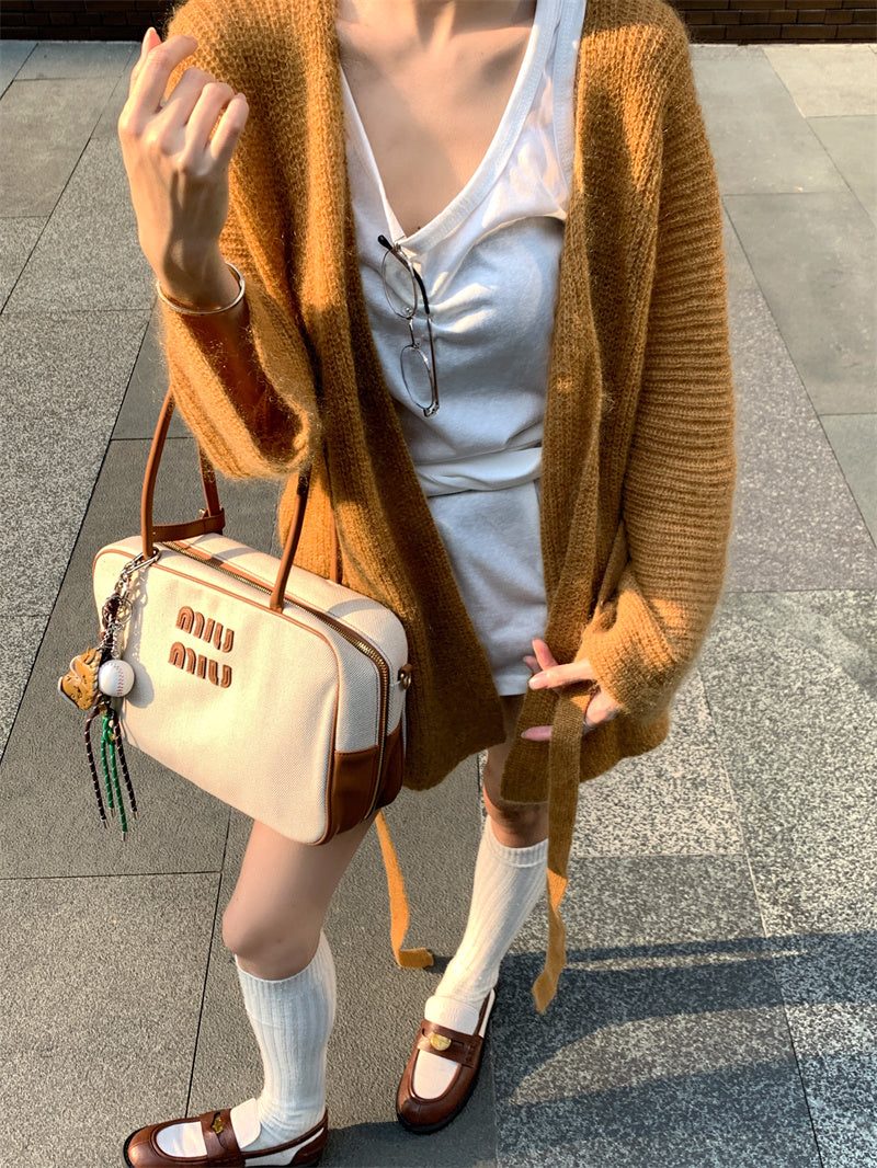 【outer】ゆったりVネックニットカーディガンG24454