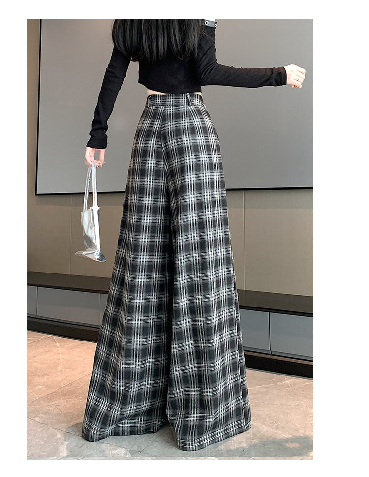 【bottoms】ゆったりチェック柄ガウチョパンツG24519