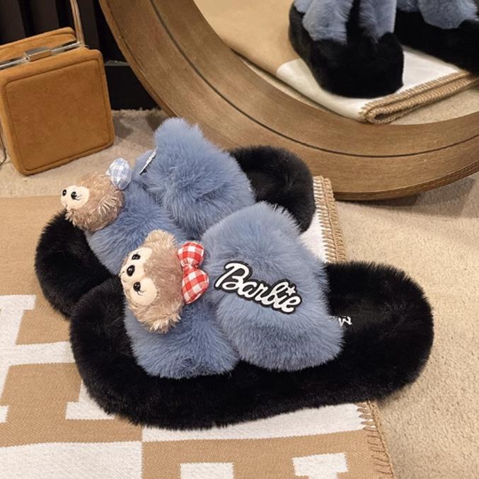 【shoes】ふわふわファースリッパF8453