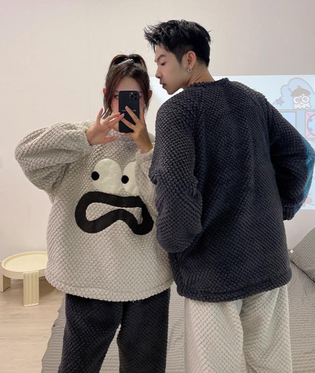 【ホーム・生活】ふわふわカップルパジャマ上下セットルームウェアF8454