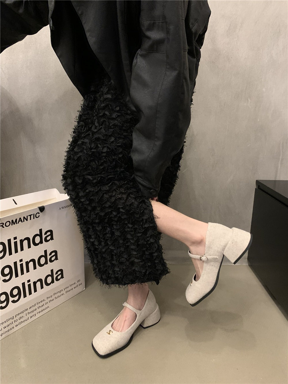 【shoes】3色厚底裏起毛メリージェーンG24569