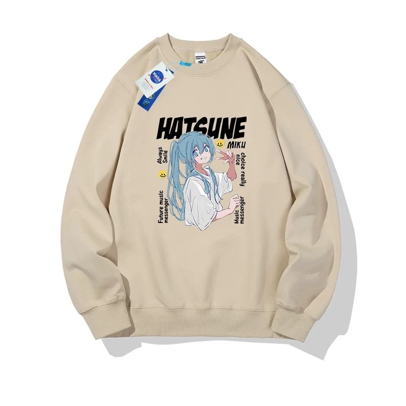 【tops】初音ミクプリントプルオーバー 裏起毛( 男女兼用)K0150