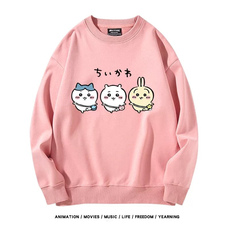 【tops】ちいかわプリントパーカー( 男女兼用)K0176