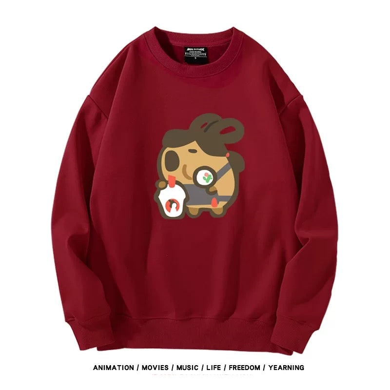 【tops】カピバラプリントプルオーバー( 男女兼用)K0220