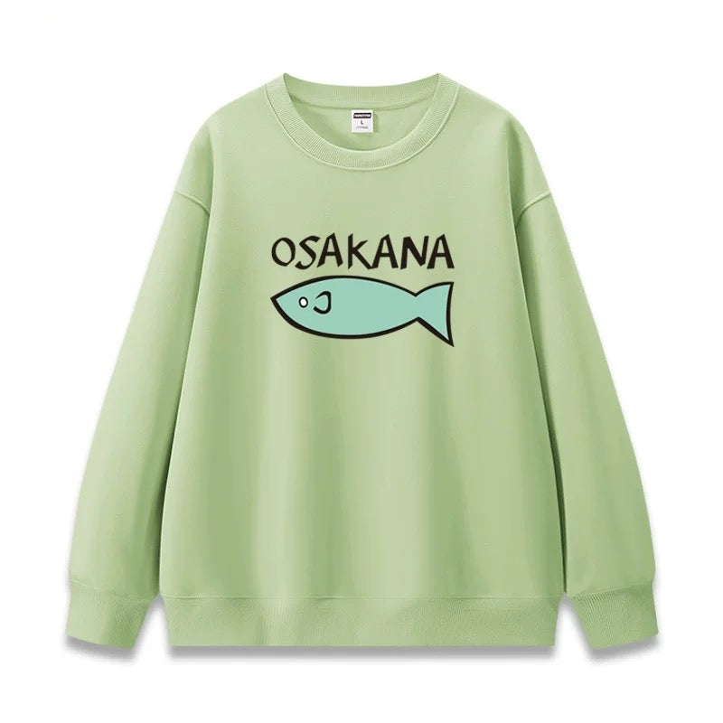 【tops】『うちのねこが女の子でかわいい 』OSAKANA プリントプルオーバ( 男女兼用)K0264