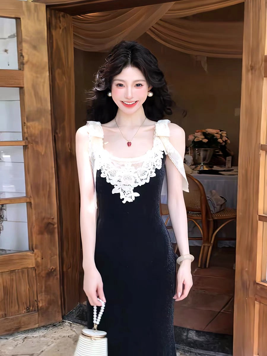 【dress】レースドッキングマーメイドワンピース N3763