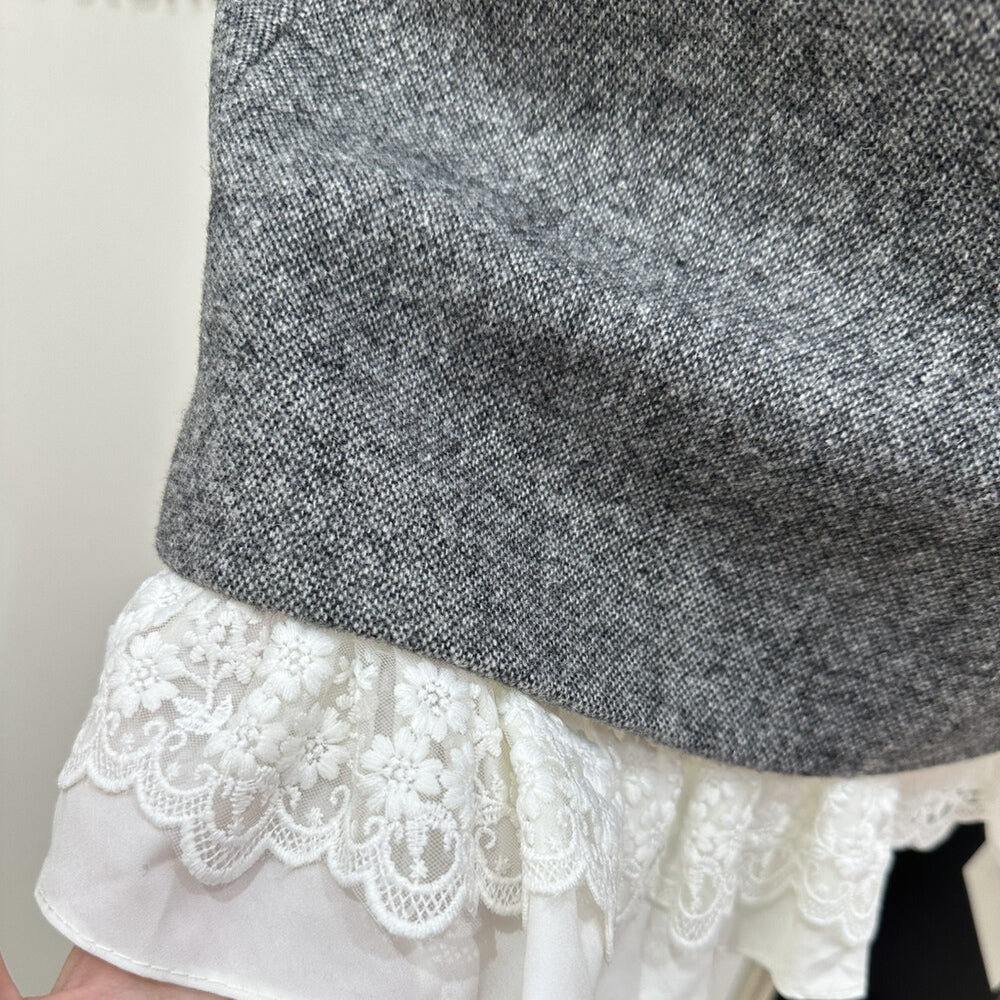 【dress】リボンレースドッキングミニワンピース K0635